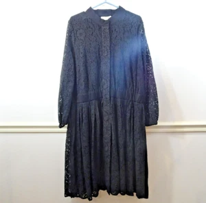 GIRL WITH CURVES x LANE BRYANT Lace Shirt Midi Dress Black Sz 22 NEW Wednesday - Picture 1 of 7