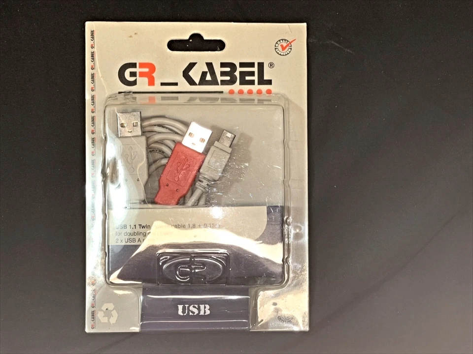GR-Kabel USB 1.1 Twin Dual Power Kabel 1.8 + 0.15m 2x USB-A Stecker 1x Mini USB - Bild 1 von 1