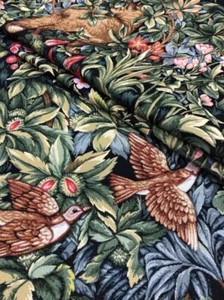 Tapiz Morris Tela Tapicería Patrón Botánico Bosque Flores Animales Pájaro - Imagen 1 de 11