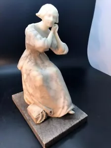 GERARD SCHLIEPSTEIN MARBLE AND ALABASTER STATUE ART DECO ERA OF 1800S MAIDEN - Picture 1 of 12