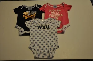 NWOT West Virginia Mountaineers Girls Bodysuit Baby Romper (6-9M) Creeper Infant - Picture 1 of 3