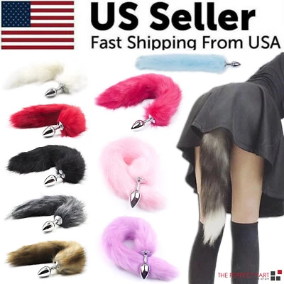 False Fox Tail With Metal Anal-Butt Plug Buttplug Cosplay Game Toy Games Romance - Image 1 of 4