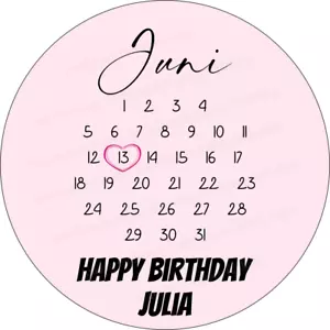 Kalender Tortenbild Party Deko personalisiert Burn Away Cake Flamme essbar Datum - Bild 1 von 10