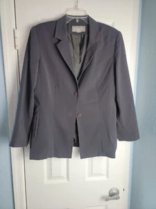 Norton McNaughton Blazer Jacket Womens Petite Medium Black Career Dark Academia - Picture 1 of 7