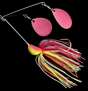 GLOW BANANA TWINSPIN SPINNER CEBO 1 oz 29 g SEÑUELO BRILLO ROSA INTENSO/AMARILLO - Imagen 1 de 3
