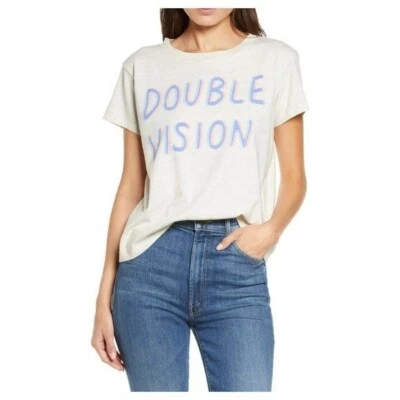 NUEVO CON ETIQUETAS MADRE Para Mujer The Boxy Goodie Goodie Camiseta Doble Visión Algodón Gris Talla XS Foto 1 de 4