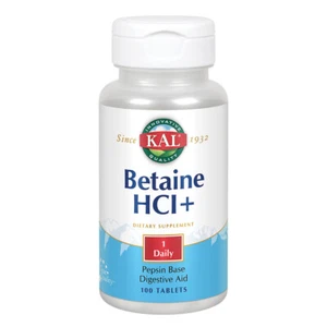 KAL Betaine HCL Plus 250 mg | In 130 mg Pepsin Base | 100 Tablets - Picture 1 of 6