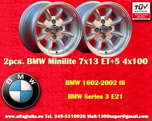 1 Cerchio BMW OPEL VW Minilite 7x13 ET+5 4x100 Wheels Felgen Llantas Jantes - Imagen 1 de 24