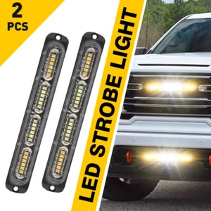 Warning Hazard Strobe Amber Flashing & White Light Bar For Kit Car Truck SUV ATV - Picture 1 of 20