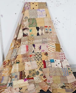 Boho bedding bedspread kantha quilt silk patchwork quilt decorative kantha Throw - Picture 1 of 68