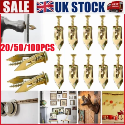 20/50/200X Self Drilling Drywall Anchors Screws Hollow Wall Anchor Expansion Kit