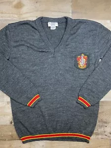 Harry Potter Charades Gyrffindor Gray V-Neck Long Sleeve Sweater Size Adult XL - Picture 1 of 10