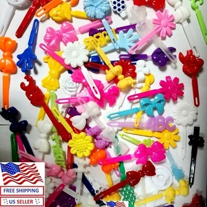 CHOOSE QUANTITY-3" LONG MIXED RANDOM DESIGN PLASTIC HAIR BARRETTES - Picture 1 of 3