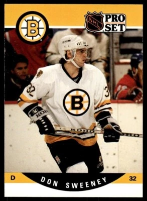 1990-91 Pro Set Hockey Card #412 Don Sweeney Boston Bruins - Image 1 of 2