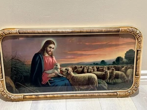 Antigua impresión de pintura del Buen Pastor de Josef Untersberger alias Giovanni - Imagen 1 de 7