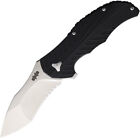 Brous Blades Limited Edition Linerlock Serrated R Black G10 Folding D2 Knife 257