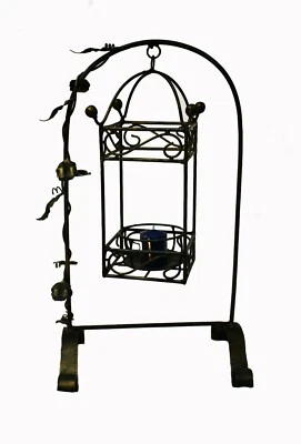 Candelabro canario jaula para pájaros con marco de alambre Foto 1 de 2