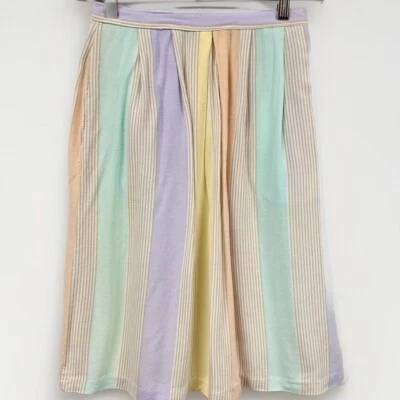 Falda plisada vintage de algodón a rayas pastel 7/8 Jonathan Martin  Foto 1 de 4