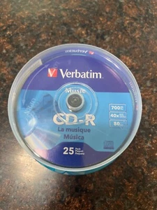 Verbatim Music CD-R 80 Min 40x Speed 700 MB 25 Pack Spindle CD - Picture 1 of 1