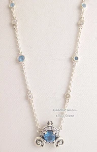Disney CINDERELLA PUMPKIN COACH Original PANDORA blau COLLIER Halskette 399198C01 - Bild 1 von 5
