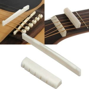 Bone Saddle and Nut Replacement for Acoustic Guitar 72mm Saddle 43mm Nut - Picture 1 of 9