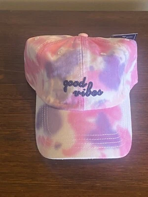 State of Mine Good Vibes Adjustable Hat Pink/Purple Tye Dye NWT OSFA Hat Cap - Imagem 1 de 4