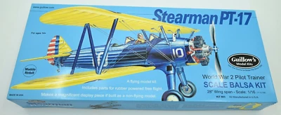 Guillows Stearman PT-17 Balsa Aircraft Model Kit 1/16 Scale 28" Wing Span - Image 1 of 4
