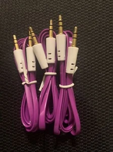 ADW 3pk Purple 3ft Male to Male 3.5mm Aux Audio Cable Phone Car Music Gear - Picture 1 of 2