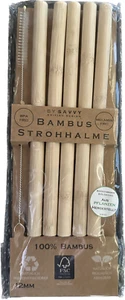 5 pajitas de bambú con cepillo sostenible naturaleza pajita reutilizable #D55 - Imagen 1 de 1