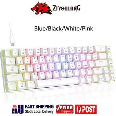 Wired 68 Keys 60% Mechanical Gaming Keyboard RGB LED Backlit For PC MAC PS4 PS5 - image 1 of 4