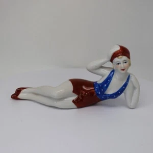 Figurine Baigneuse Pin-up Sexy Style Art Deco-allemand Style Art Nouveau Porcela - Imagen 1 de 12