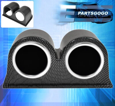 Jdm Dual Carbon Fiber Pod + Oil Temperature + Vacuum Gauge Meter Analog Needle Foto 1 de 3