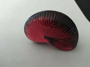 Baccarat Crystal Red, Geen, & Clear Nautilus Shell Figurines - Picture 1 of 9