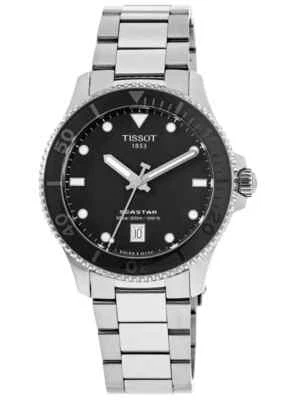 New Tissot Seastar Black Dial 40mm Mens Quartz Watch T1204101105100 - Image 1 of 4
