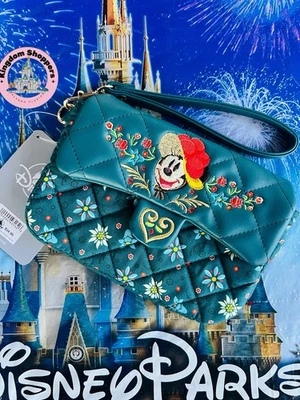 2025 Disney Parks Epcot Alemania Minnie Mouse Muñequera Cartera Bolso Cartera Nuevo Foto 1 de 3