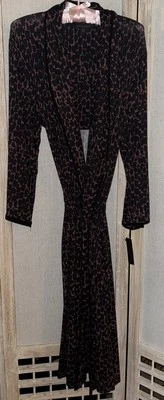 NEW Donna Karan Sleepwear Black Label  Kimono Long Robe S/M Pockets Stretch - Image 1 of 4