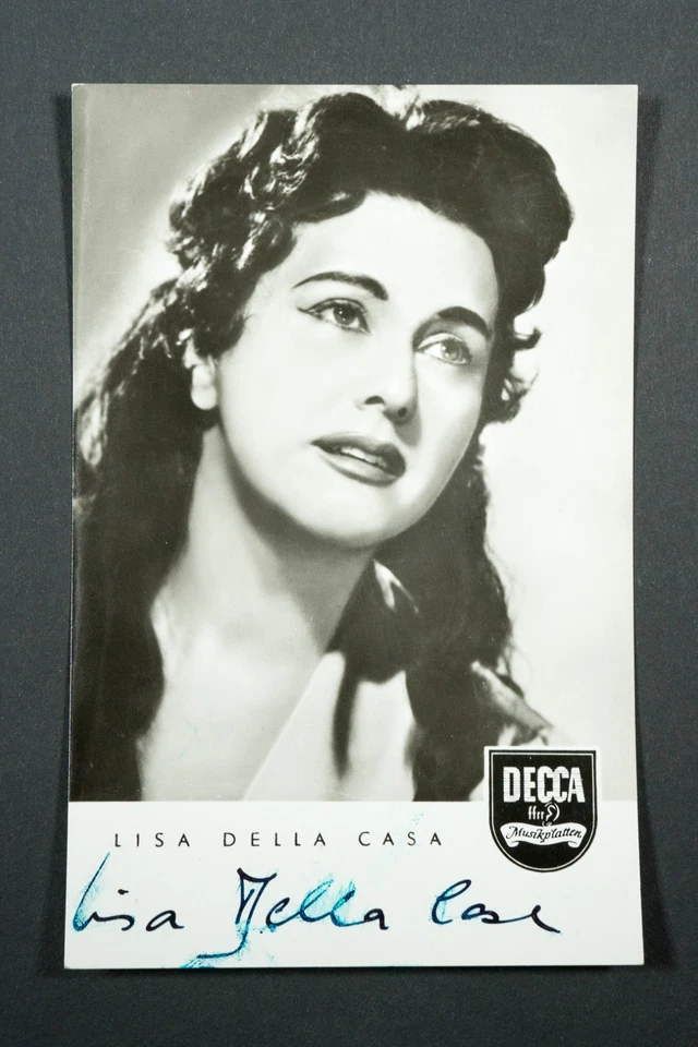 Lisa Della Casa – DECCA Autogrammkarte – signiert – seltenes Promo-Foto - Bild 1 von 1