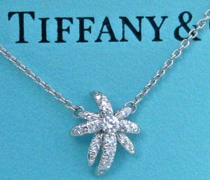 TIFFANY & CO. FIREWORKS DIAMOND STAR PLATINUM NECKLACE PENDANT RARE - Picture 1 of 5