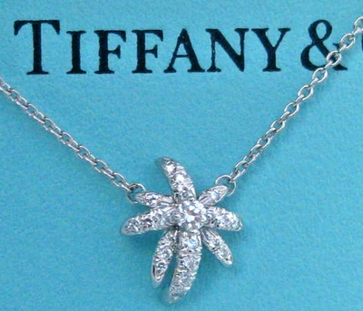 TIFFANY & CO. FIREWORKS DIAMOND STAR PLATINUM NECKLACE PENDANT RARE - Image 1 of 4