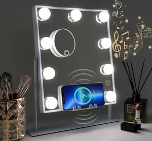 FENCHILIN Hollywood Vanity Makeup Mirror with Lights Bluetooth Wireless Charging - Picture 1 of 8
