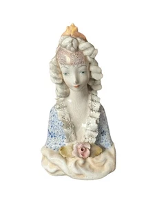 Antique Cordey Porcelain Figurine Bust 5014 Blue Dress Victorian Lady 6 3/4" - Picture 1 of 14