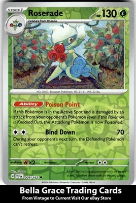 Roserade #009/162 SV05: Temporal Forces Pokemon Uncommon Reverse Holo - Image 1 of 2