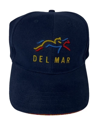 Del Mar Hat Adjustable Embroidered Horse Jockey Where The Turf Meets The Surf - Image 1 of 4