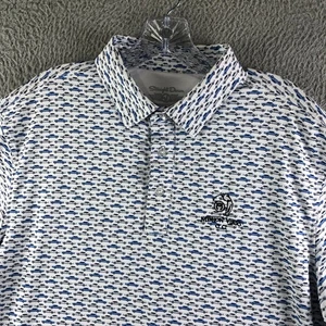 Straight Down Performance Poloshirt Herren Large blau Autos Print Golfplatz Logo - Bild 1 von 12