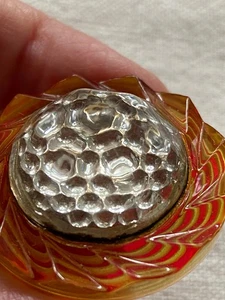 Vintage Early Plastic Button Unique Reversed Carved Large Center Faceted Domed - Picture 1 of 7