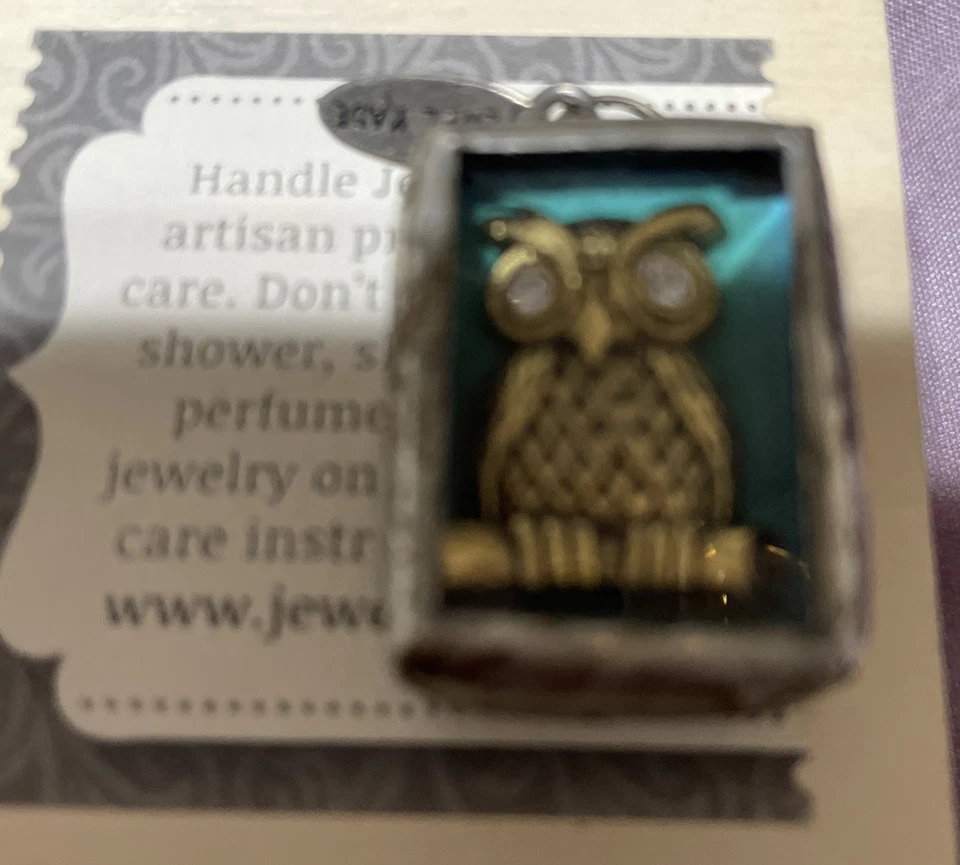 Jewel Kade WISDOM BEGINS IN WONDER Charm PENDANT 2 Sided OWL 🦉retired - Image 1 of 1