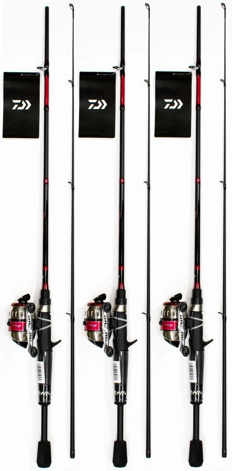(LOT OF 3) DAIWA D-TURBO DTE 5'6" MEDIUM LIGHT 2PC SPINCAST COMBO DTE80-B/F562ML - Image 1 of 1