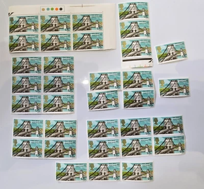 1968 Port Menai Bridge 1S 6D Postage Stamps 34x Traffic Lights Unmounted - Image 1 of 4