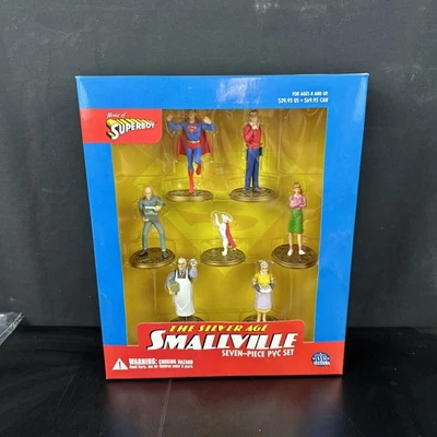 The Silver Age SMALLVILLE 7 peças conjunto de bonecos de PVC DC Direct 2001 -NOVO Superman - Imagem 1 de 4