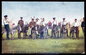 BRITISCHES MILITÄR Postkarte 1906 Soldaten Lager Leben Polo auf Eseln Sport von Tuck - Bild 1 von 2